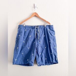 Cremieux Swimwear Blue Shark Print Swim Trunks